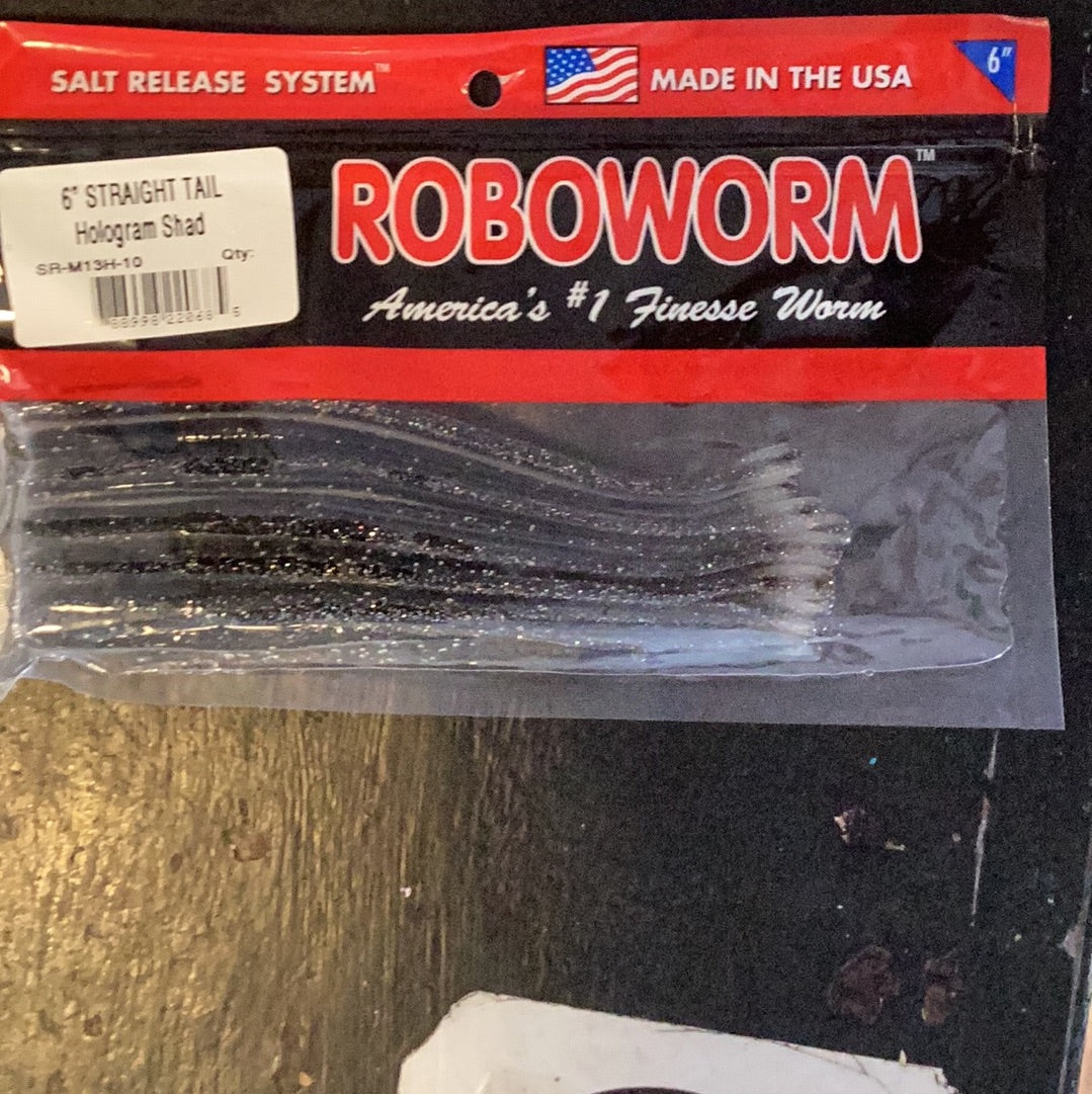 Roboworm 6" straight tail