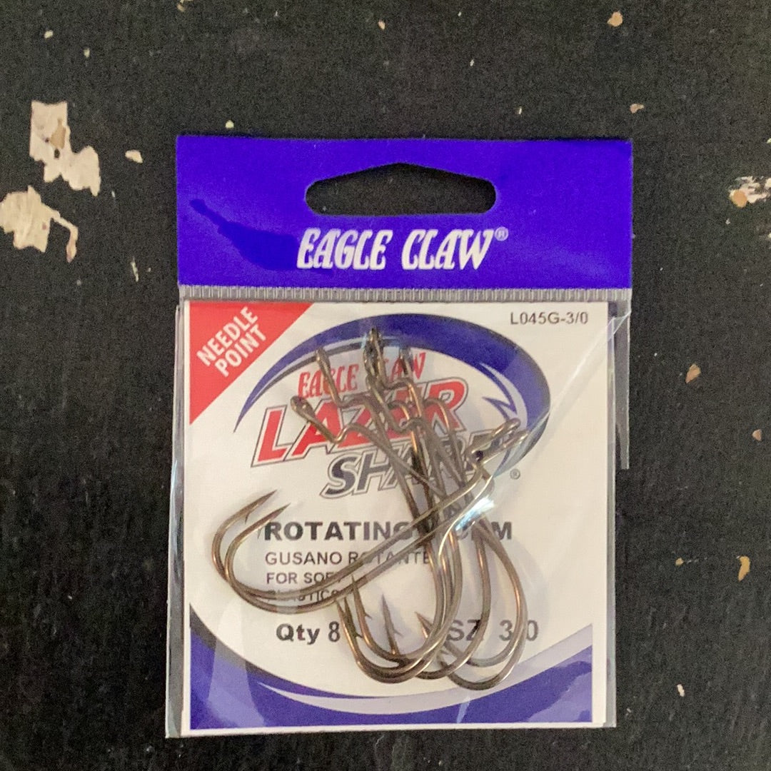 Eagle Claw Lazer Sharp Rotating Worm Hook 3/0