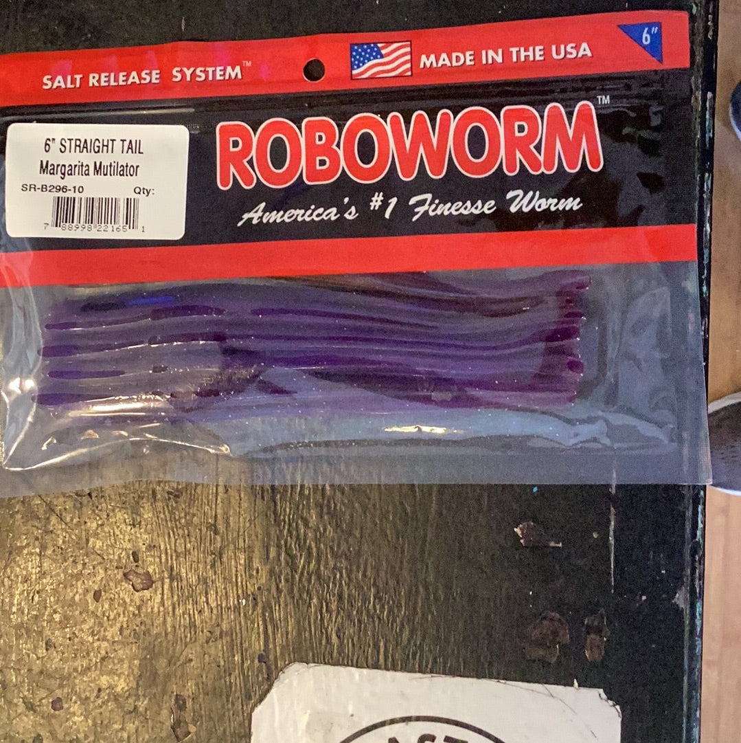 Roboworm 6" straight tail