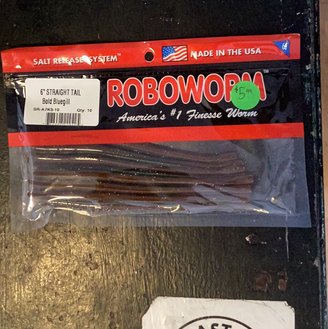 Roboworm 6" straight tail