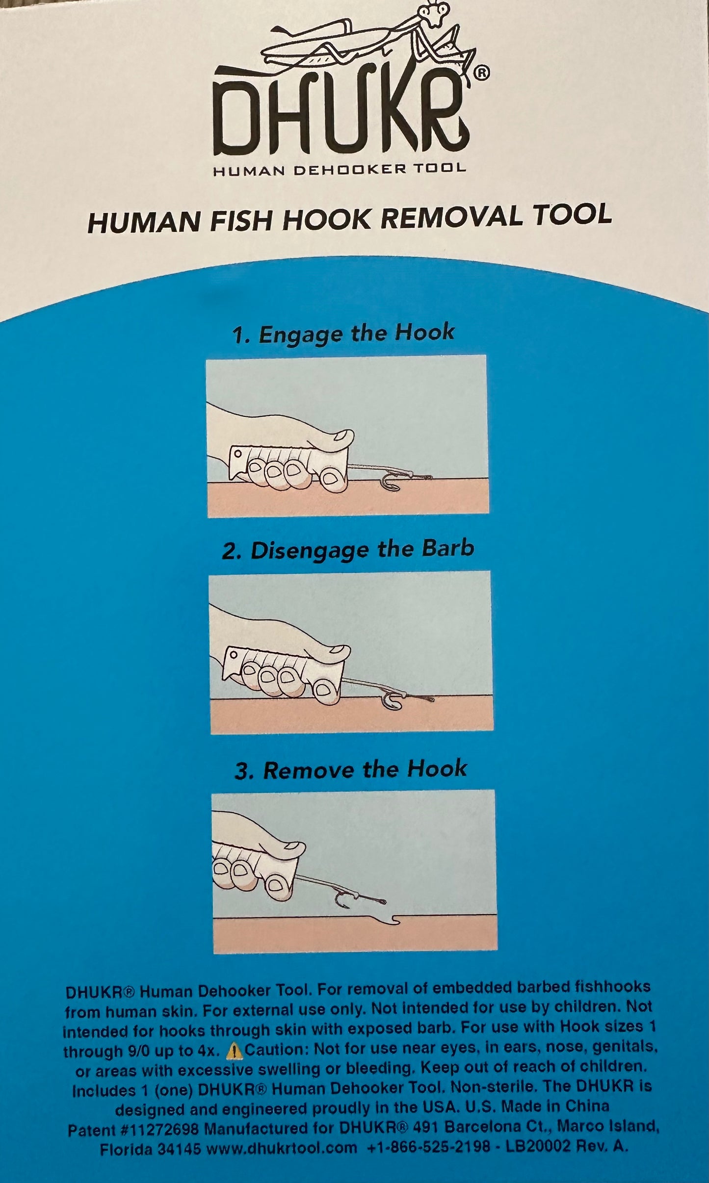 DHUKR tool - fishing hook remover