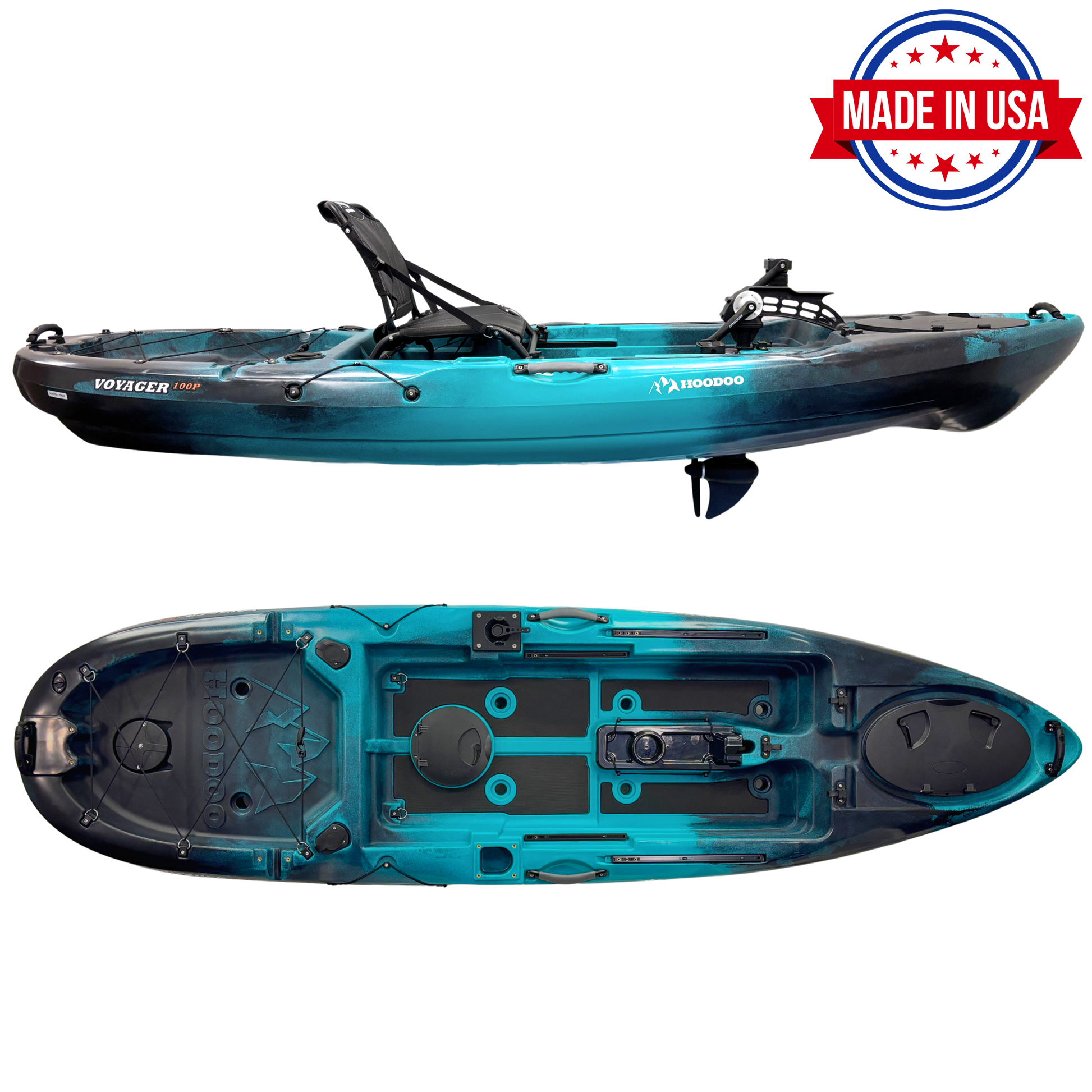 fishing kayak with pedal drive Hoodoo Voyager 100P Pedal Drive Kayak Molten Lava / Propeller Drive