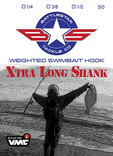 Battlestar Xtra Long Shank (XLS) Weighted Swimbait Hook – Central