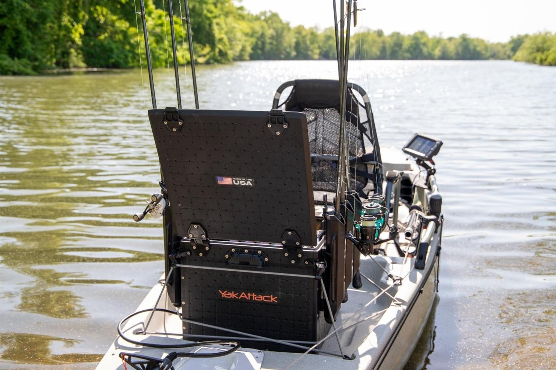 Delaware Paddlesports carries the YakAttack BlackPak Pro Kayak Fishing  Crate - 13 x 16
